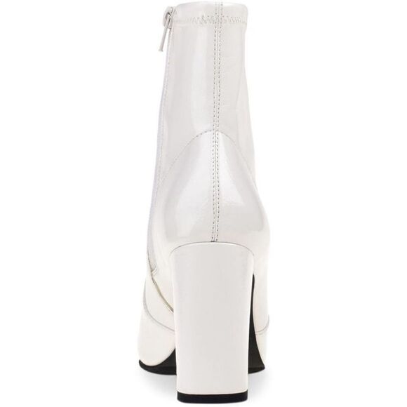 Wild Pair  Womens Becci White Patent Zipper Pointed Toe Booties Shoes white 10M - Picture 4 of 9